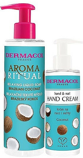Handpflegeset - Dermacol Aroma Ritual Brazilian Coconut (Handcreme 150ml + Flüssige Seife 250ml) — Bild N1