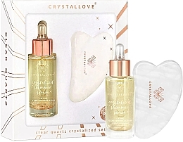 Düfte, Parfümerie und Kosmetik Gesichtspflegeset - Crystallove Clear Quartz Crystalized Set (Gesichtsserum 30ml + Massageplatte)