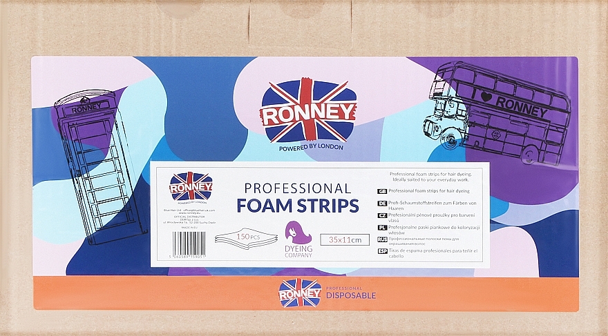 Professionelle Schaumstreifen zum Färben der Haare 35x11cm - Ronney Professional Foam Strips — Bild N1
