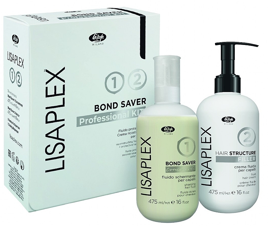 Lisap Lisaplex Bond Saver Kit (Haarfluid 475 ml + Haarcreme 475 ml) - Set — Bild N1