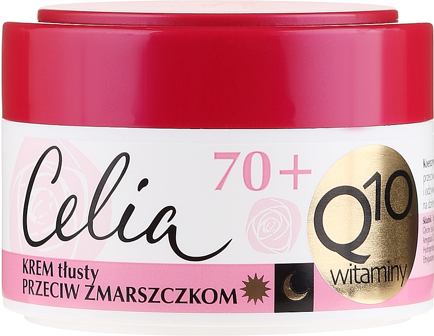 Fettige Anti-Falten Gesichtscreme mit Coenzym Q10 und Vitaminen E, C und F 70+ - Celia Q10 Face Cream 70+