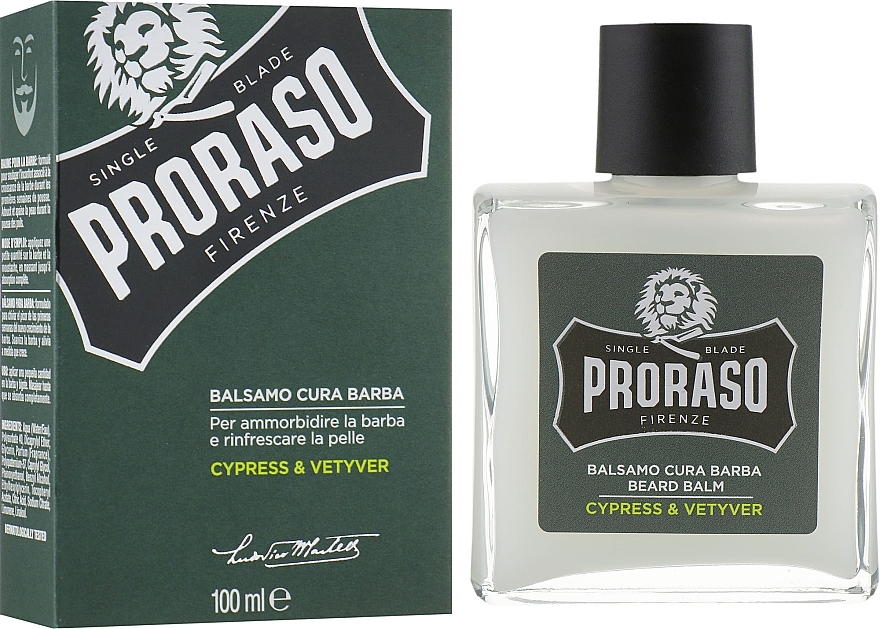 Bartpflegeset - Proraso Cypress & Vetyver Beard Kit (Balsam 100ml + Shampoo 200ml + Öl 30ml) — Bild N6