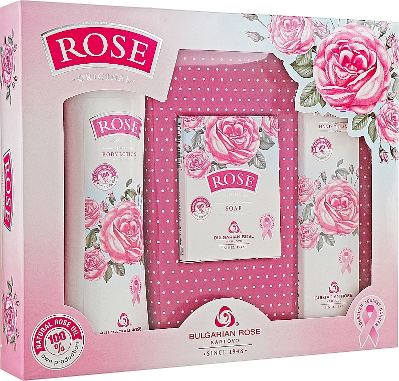 Geschenkset Bulgarische Rose - Bulgarian Rose (Körperlotion 200ml + Seife 100g + Handcreme 50ml) — Bild N1