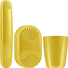 Reiseset 41372 gelb mit grauer Kosmetiktasche - Top Choice Set (Accessoires 4 St.) — Bild N2
