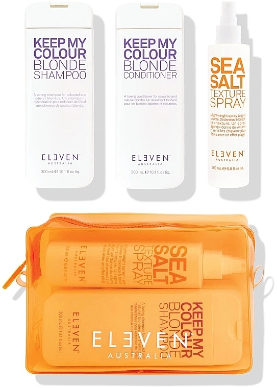 Set - Eleven Australia Blonde Trio With Neon Bag (shm/300ml + cond/300ml + h/spray/200ml + bag) — Bild N1