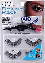 Düfte, Parfümerie und Kosmetik Künstliche Wimpern mit Kleber - Ardell Deluxe Pack 105 Black