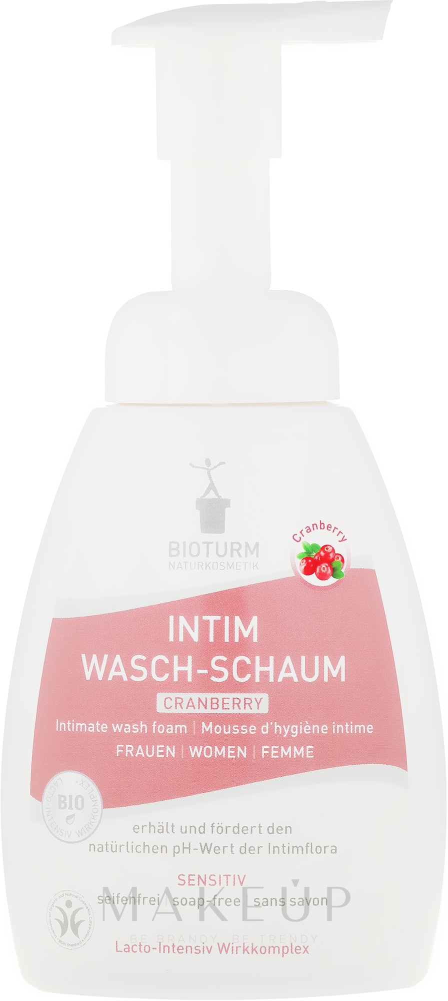 Hypoallergener Schaum für die Intimhygiene mit Cranberry - Bioturm Intim Wasch-Schaum Cranberry No.90 — Bild 250 ml