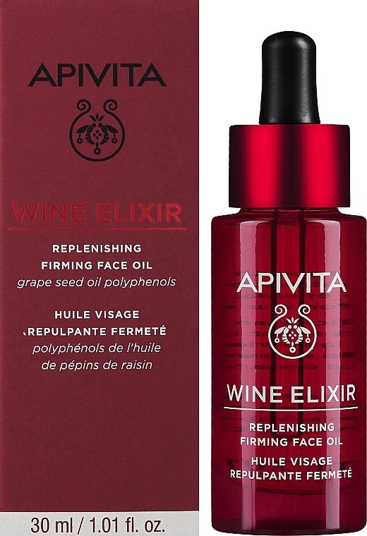 Straffendes Anti-Aging Gesichtsöl mit Traubenkernöl und Vitamin E - Apivita Wine Elixir Oil — Bild N2