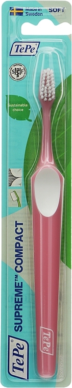Zahnbürste Supreme Compact Soft weich rosa - TePe Comfort Toothbrush — Bild N1