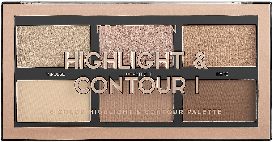 Highlight- und Konturpalette - Profusion Cosmetics Highlight & Contour I 6 Color Highlight & Contour Palette — Bild N1