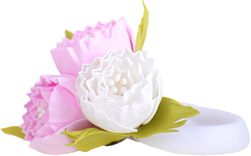 Haargummi Rosa-Weiße Igelblume - Katya Snezhkova — Bild N2