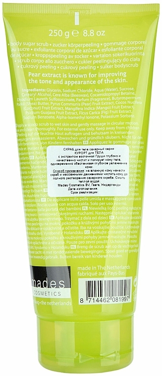 Süßes Peeling mit Birnenextrakt für den Körper - Mades Cosmetics Body Resort Oriental Body Sugar Scrub Pear Extract — Bild N2