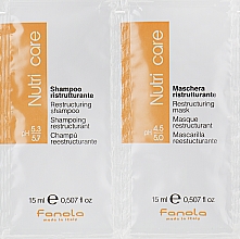 Set für trockenes Haar - Fanola Nutry Care Restructuring (Shampoo 15ml + Haarmaske 15ml) — Bild N1