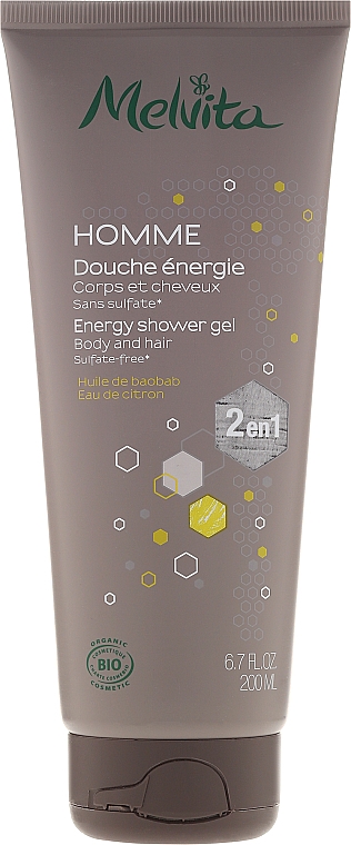 2in1 Shampoo & Duschgel für Männer - Melvita Homme Energy Shower Gel — Bild N1
