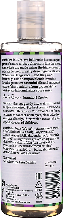 Nährendes Shampoo mit Lavendel und Geranie für normales und trockenes Haar - Faith In Nature Lavender & Geranium Shampoo — Bild N2