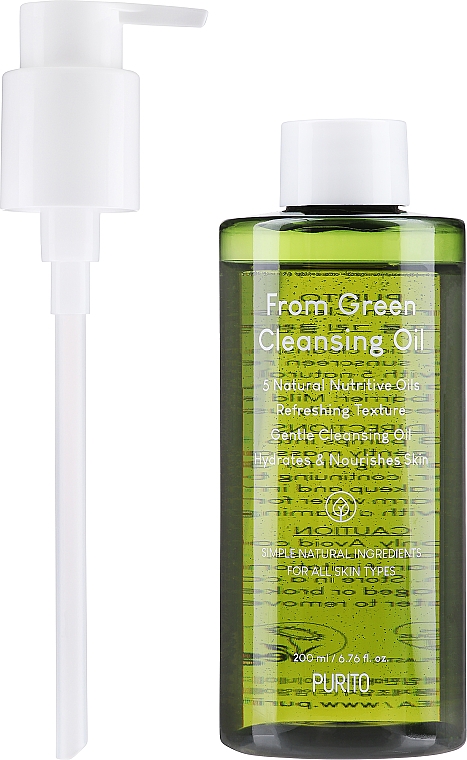 Nährendes und feuchtigkeitsspendendes tiefenreinigendes hydrophiles Gesichtsöl zum Abschminken mit Olivenöl - Purito From Green Cleansing Oil — Bild N1