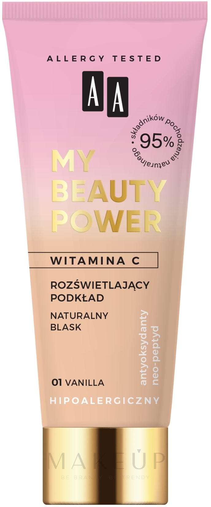 Flüssige Foundation mit Vitamin C - AA My Beauty Power Illuminating Foundation — Bild 01 - Vanilla