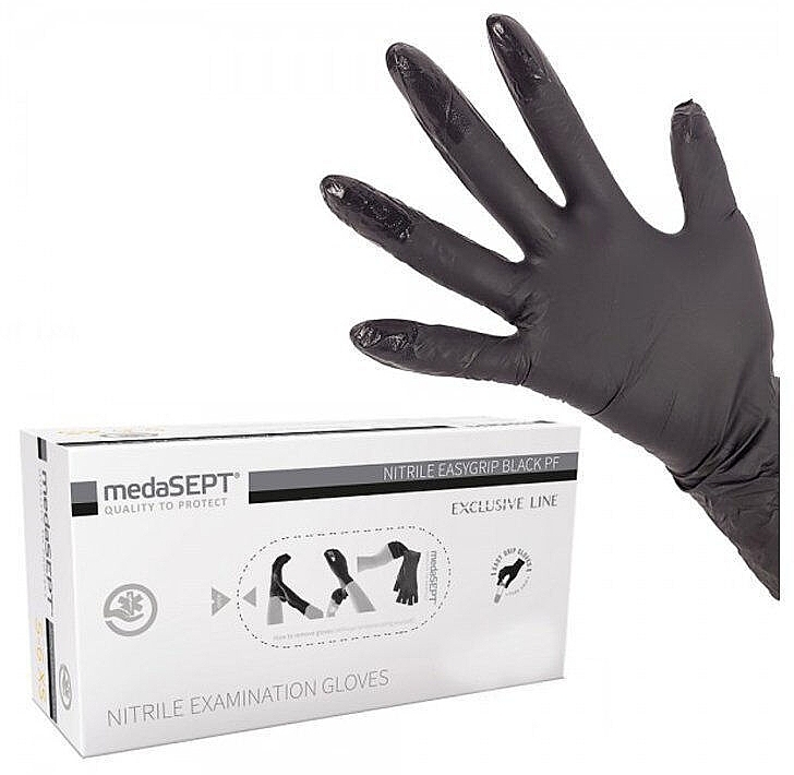 Nitrilhandschuhe, Größe L, schwarz - Medasept Nitrile Black Examination Gloves — Bild N1