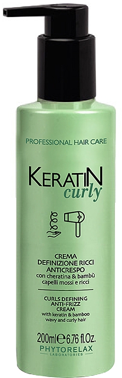 Glättende Creme für lockiges Haar - Phytorelax Laboratories Keratin Curly Curls Defining Anti-Frizz Cream — Bild N1