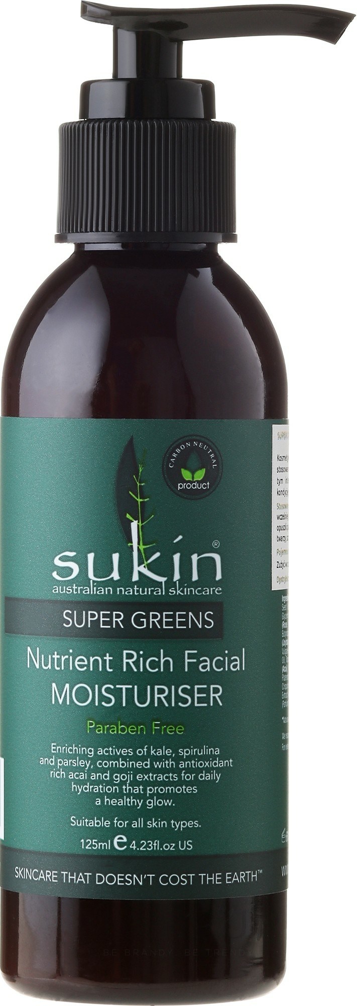 Feuchtigkeitsspendende Gesichtscreme mit Avocado- und Jojobaöl - Sukin Super Greens Facial Moisturiser — Bild 125 ml