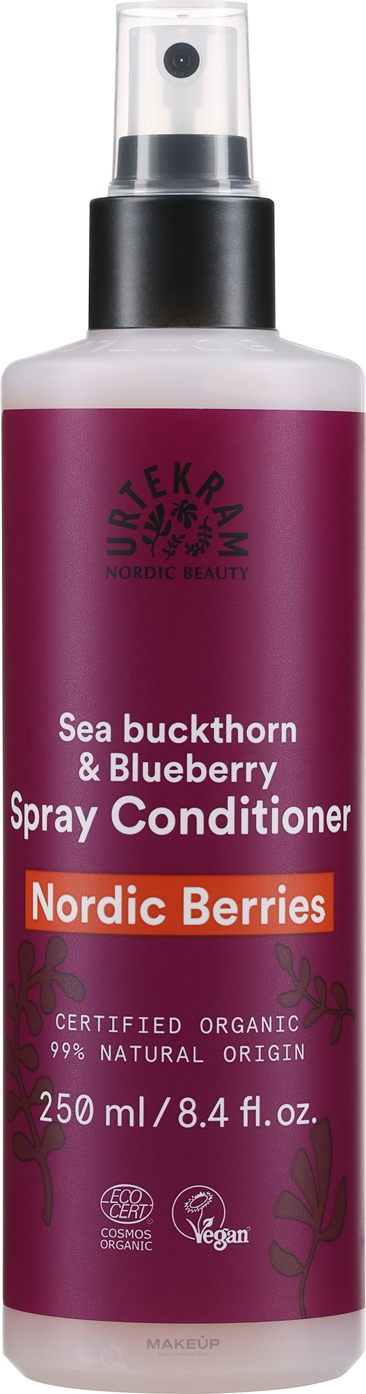 Organischer Haarspray-Conditioner mit skandinavischen Beeren ohne Ausspülen - Urtekram Nordic Berries Spray Conditioner Leave In — Foto 250 ml