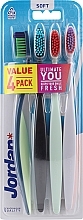 Zahnbürste weich 4 St. blau, schwarz, mint, lila - Jordan Ultimate You Soft Toothbrush — Bild N1