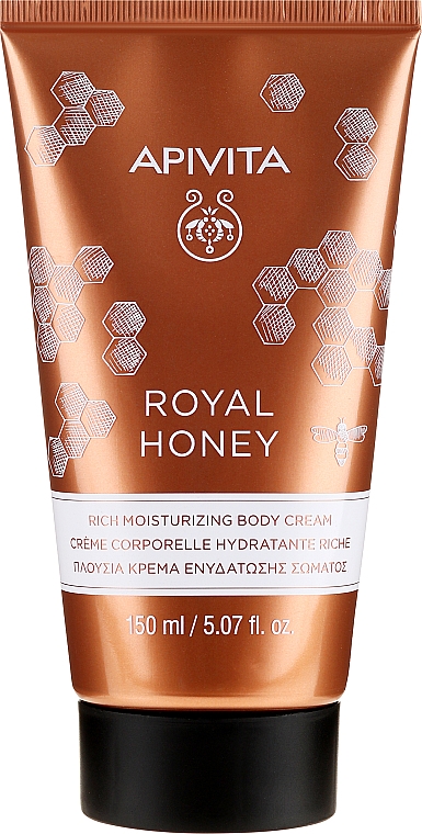 Reichhaltige und feuchtigkeitsspendende Körpercreme für trockene Haut mit Honig - Apivita Royal Honey Rich Moisturizing Body Cream — Bild N1