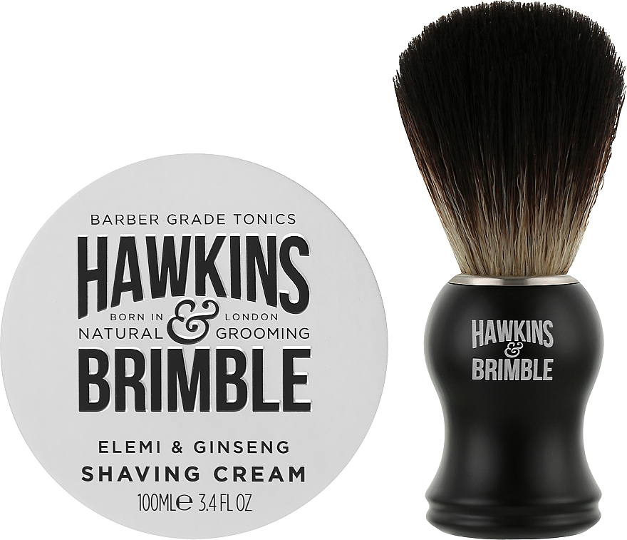 Set - Hawkins & Brimble Shaving Gift Set Silver (shaving/cr/100ml + acs/1pcs) — Bild N2