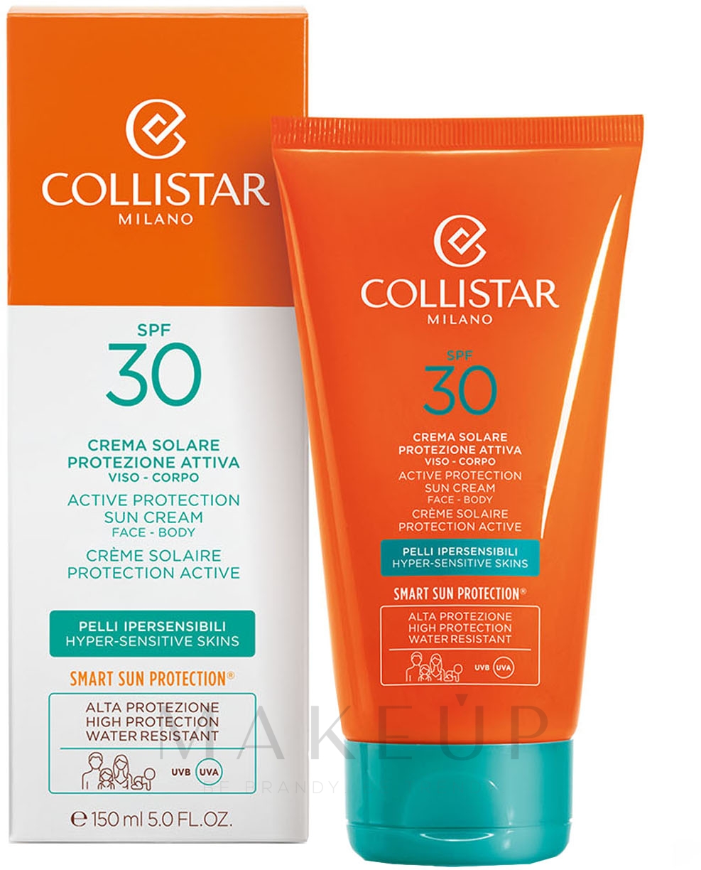 Aktiv schützende Sonnencreme für Körper und Gesicht mit LSF 30 - Collistar Active Protection Sun Cream SPF30 150ml — Bild 150 ml