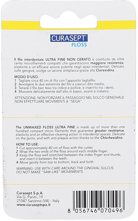 Zahnseide 50 m - Curaprox Curasept Ultrafine Unwaxed Floss Chlorhexidine — Bild N2