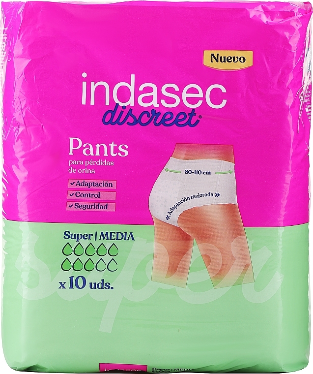 Hygiene-Damenbinden 10 St. - Indasec Discreet Pant Medium Super — Bild N1