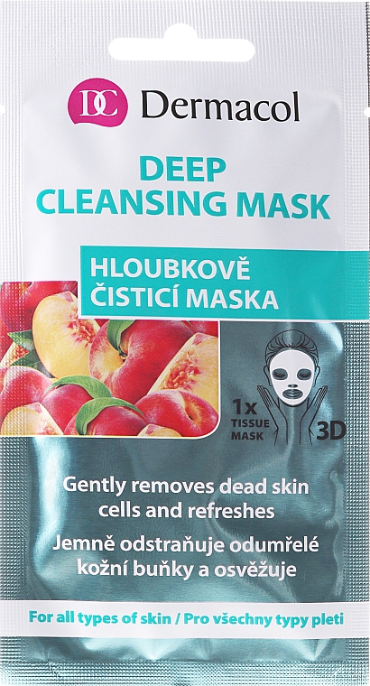 Reinigende Tuchmaske mit Pfirsichextrakt - Dermacol 3D Deep Cleansing Mask — Bild N1