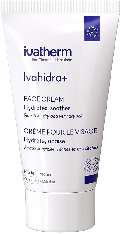 Feuchtigkeitsspendende Gesichtscreme für empfindliche, trockene und sehr trockene Haut - Ivatherm Ivahidra+ Hydrating Face Cream — Bild N1