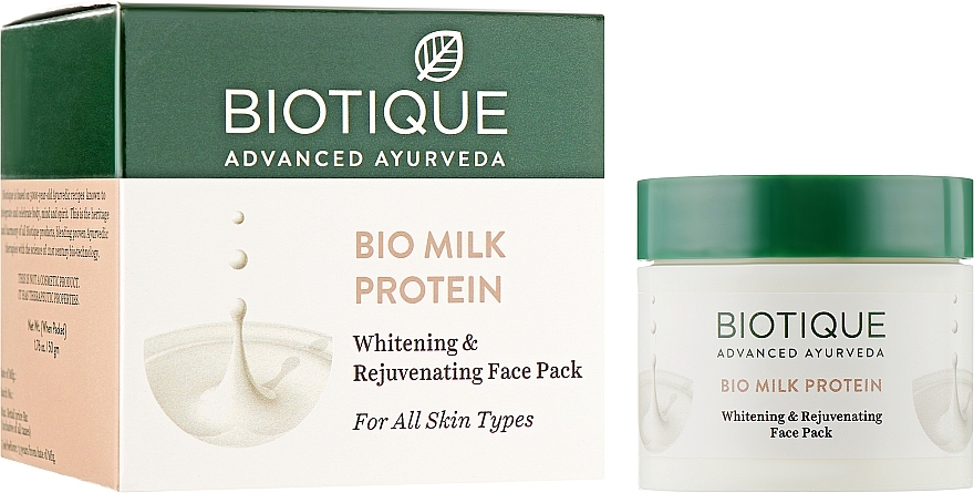 Aufhellende Gesichtsmaske mit Milchprotein - Biotique Bio Milk Protein Whitening and Rejuvenating Face Pack