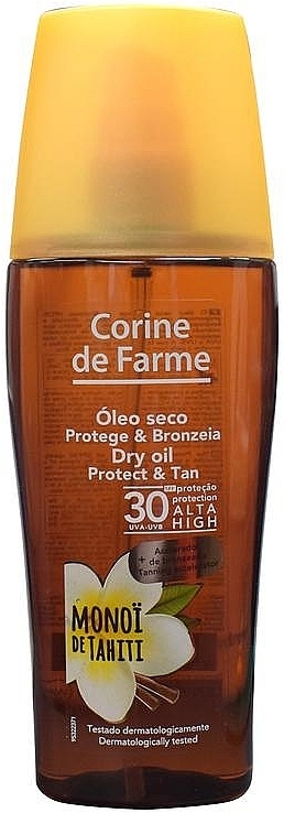 Sonnenschutz-Trockenkörperöl - Corine De Farme Dry Oil Protect & Tan Spray Spf 30 — Bild N1