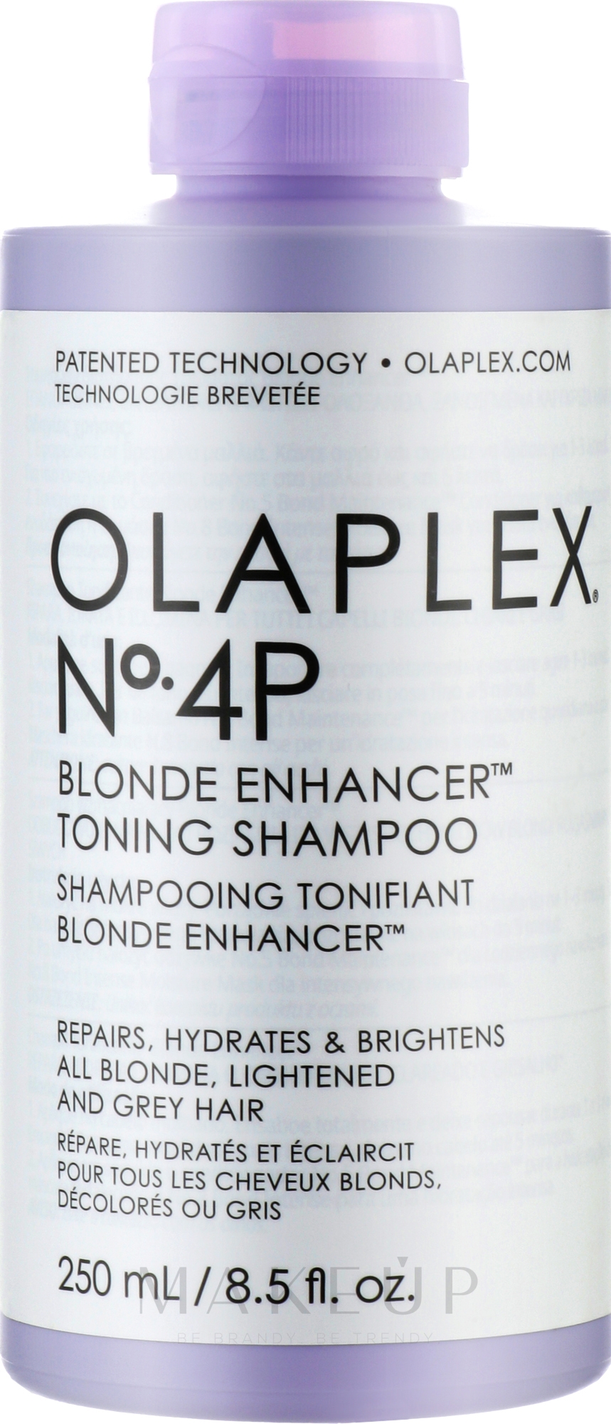 Shampoo für blondes, aufgehelltes und graues Haar - Olaplex No 4P Blonde Enhancer Toning Shampoo — Bild 250 ml