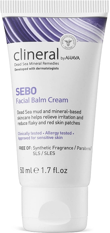 Creme-Balsam für das Gesicht - Ahava Clineral Sebo Facial Balm Cream Face Cream — Bild N1