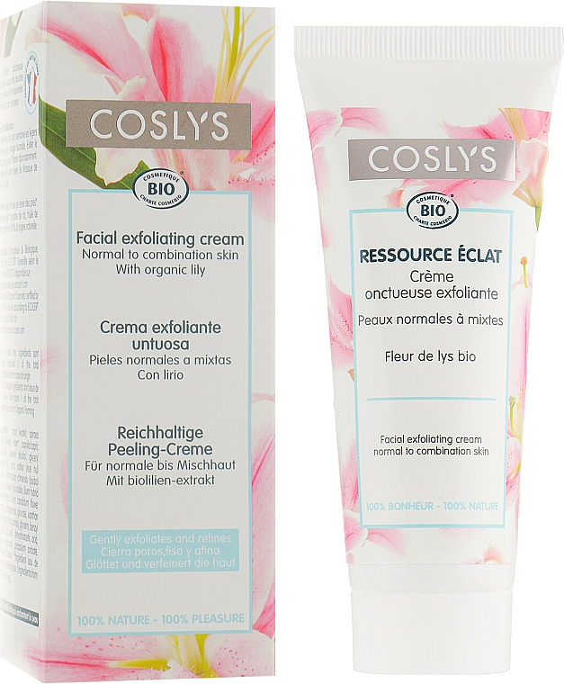Gesichtscreme für normale und Mischhaut mit Lilienextrakt - Coslys Facial Care Exfoliating Facial Cream With Lily Extract