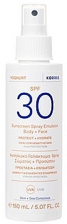 Gesichts- und Körperemulsion - Korres Yoghurt Sunscreen Spray Emulsion Body+Face SPF 30 — Bild N1