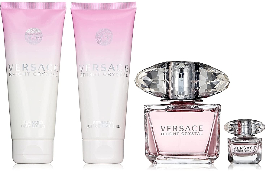 Versace Bright Crystal - Duftset (Eau de Toilette 90ml + Körperlotion 100ml + Duschgel 100ml + Eau de Toilette 5ml) — Bild N1