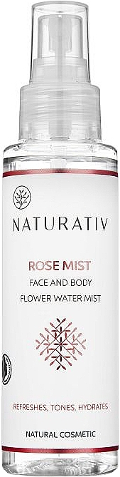 Reinigungswasser für Gesicht und Körper mit Rosenblüten - Naturativ Rose Mist Face & Body Flower Water Mist — Bild N1