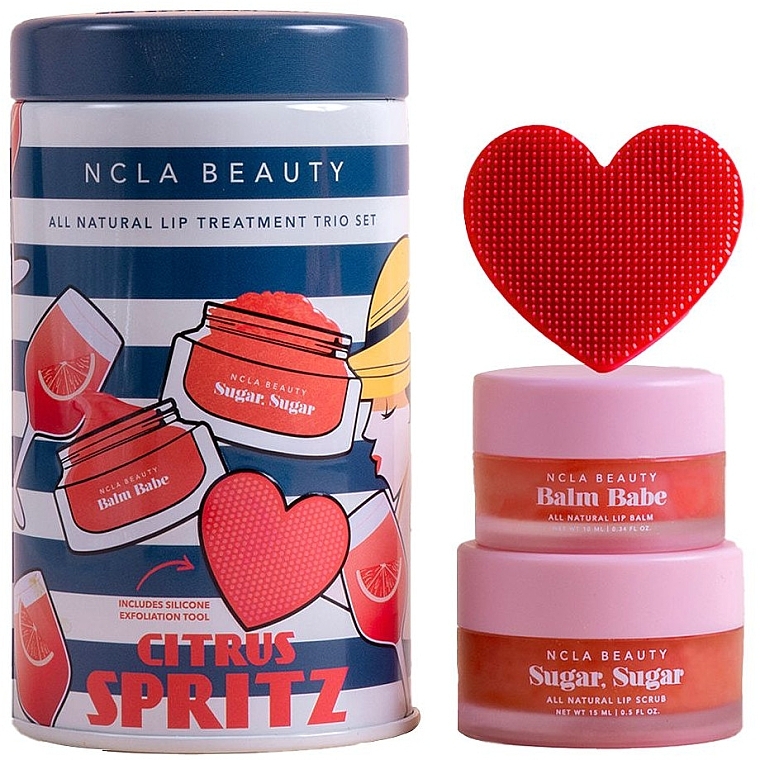 NCLA Beauty Citrus Spritz Lip Set (Lippenbalsam 10ml + Lippenpeeling 15ml + Massager) - Haarpflegeset — Bild N1