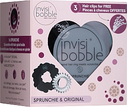 Düfte, Parfümerie und Kosmetik Haarschmuck-Set - Invisibobble Heart Style Set (Haarspange 3St. + Spiral-Haargummi 1 St. + Scrunchie-Haargummi 1St.)