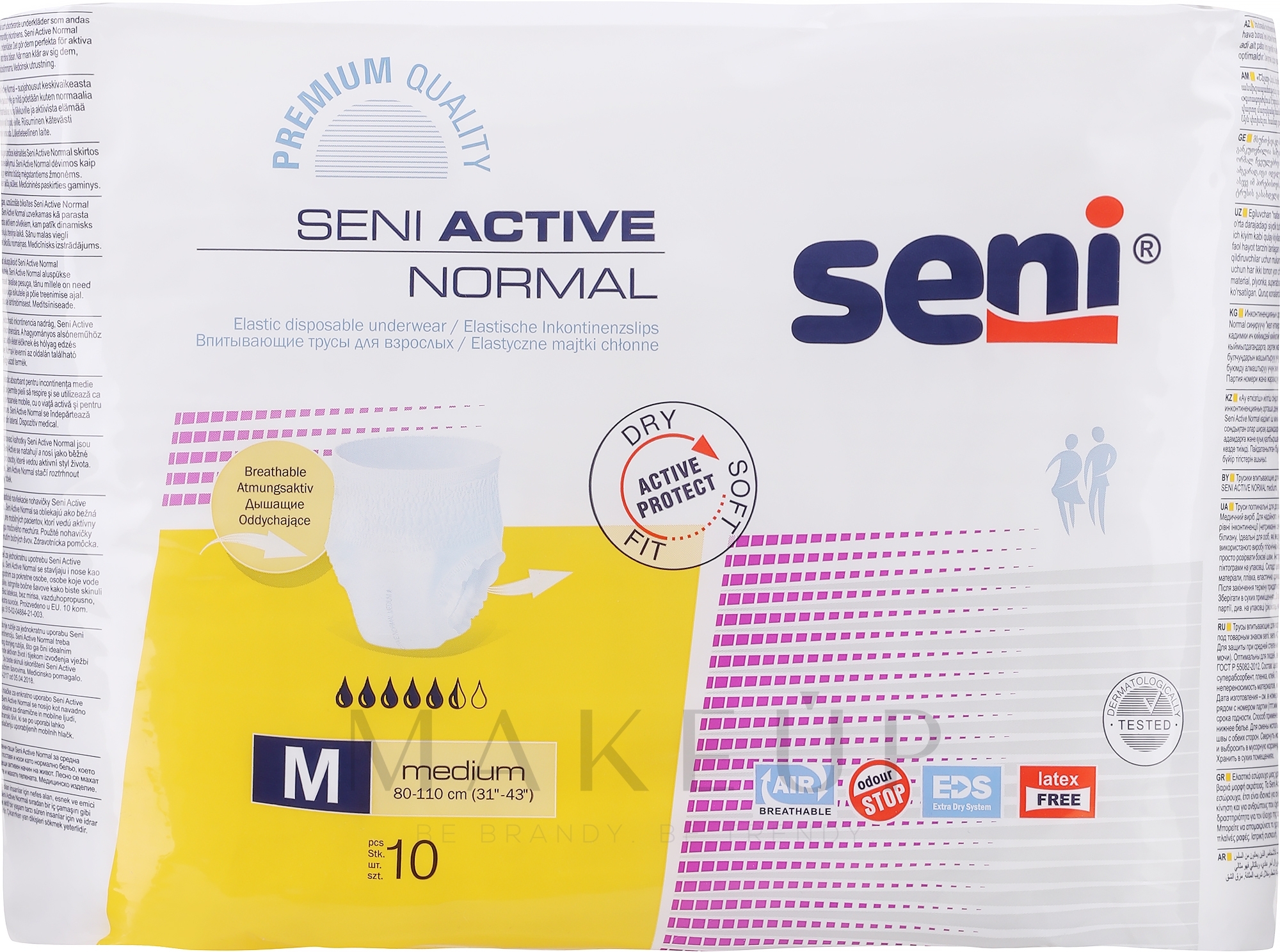 Windeln für Erwachsene M 80-110 cm - Seni Active Normal Medium  — Bild 10 St.
