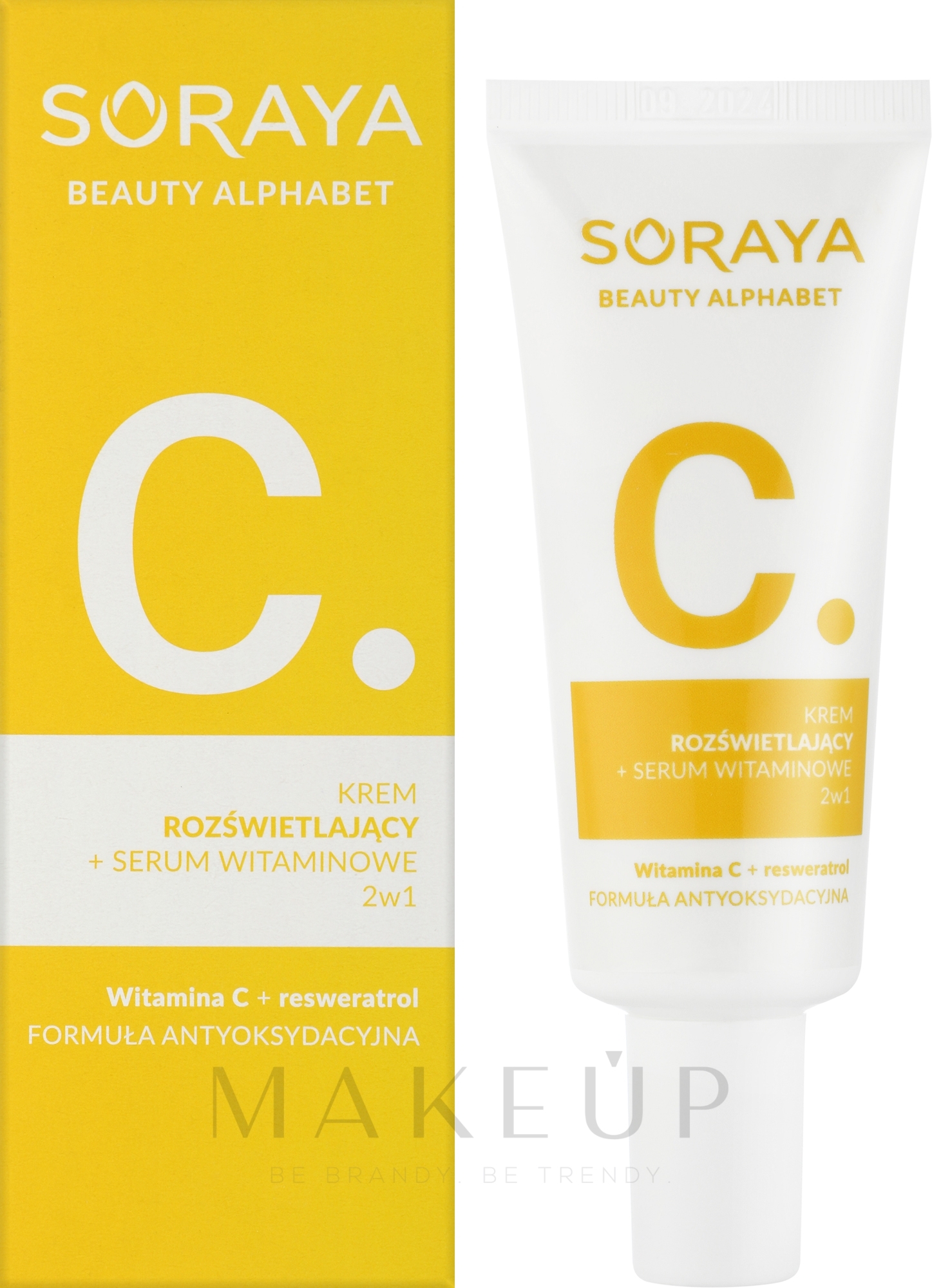 Aufhellende Creme + Vitaminserum 2in1 - Soraya Beauty Alphabet Vitamin C + Resveratrol  — Bild 30 ml