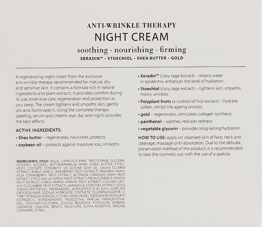 Regenerierende und straffende Nachtcreme mit Sheabutter und Goldextrakt - Organique Eternal Gold Golden Lifting Night Cream — Bild N3