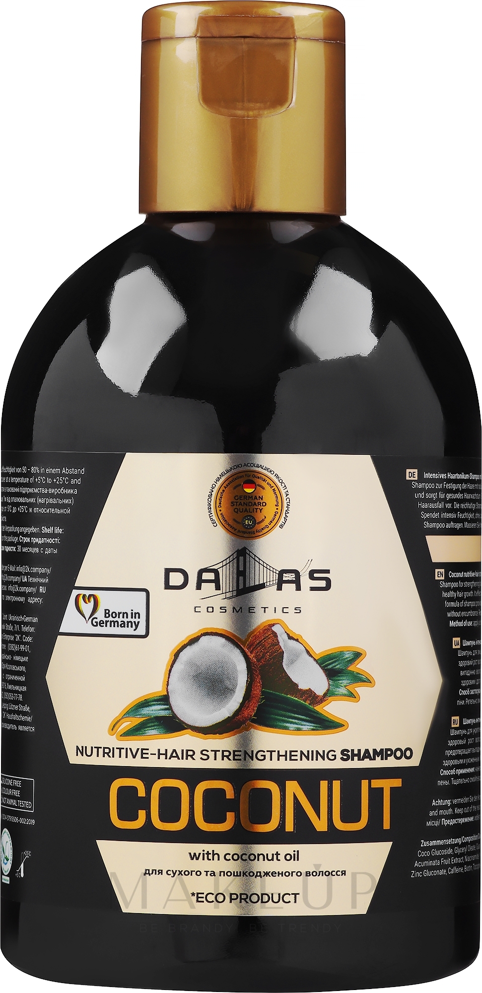 Intensiv pflegendes Shampoo mit natürlichem Kokosnussöl - Dalas Cosmetics Coconut — Bild 1000 ml