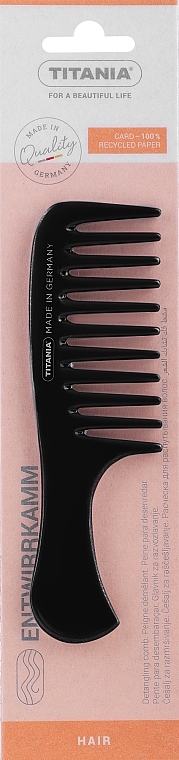 Haarkamm mit Griff 14,5 cm schwarz - Titania — Bild N1