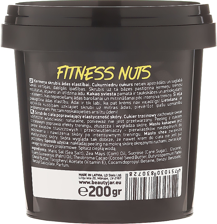 Straffendes Körperpeeling mit braunem Zucker und Kakaobutter "Fitness Nuts" - Beauty Jar Firming Body Scrub — Bild N3