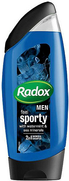 2in1 Duschgel und Shampoo mit Wasserminze und Meeresmineralien - Radox Men Feel Sporty 2in1 Shower Gel — Bild N1